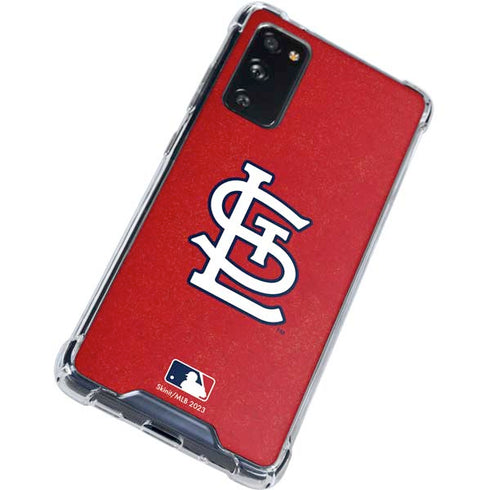 MLB St. Louis Cardinals - Solid Distressed Galaxy S20 FE Clear Case